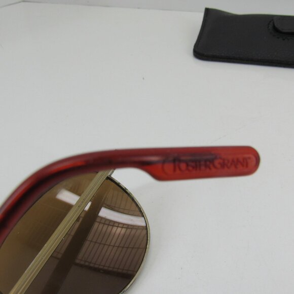 Vintage Foster Grant Sunglasses Brown & Blue Delight Design with Soft Case - Picture 6 of 9